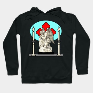 Gothic sad angel at the altar Hoodie